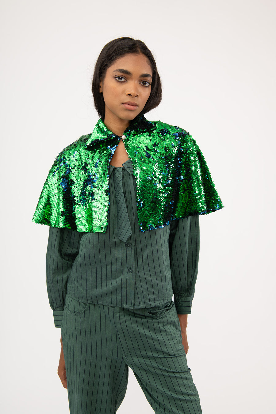 Synergy Cape in Green Flip Sequin