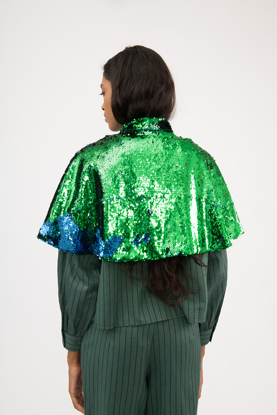 Synergy Cape in Green Flip Sequin