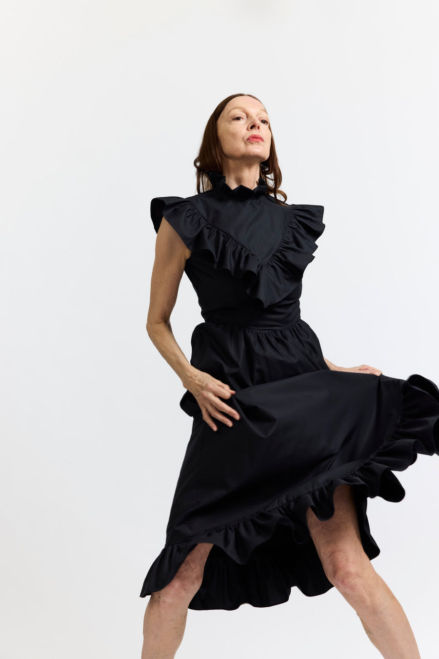 BATSHEVA - Caroline Dress in Black Cotton