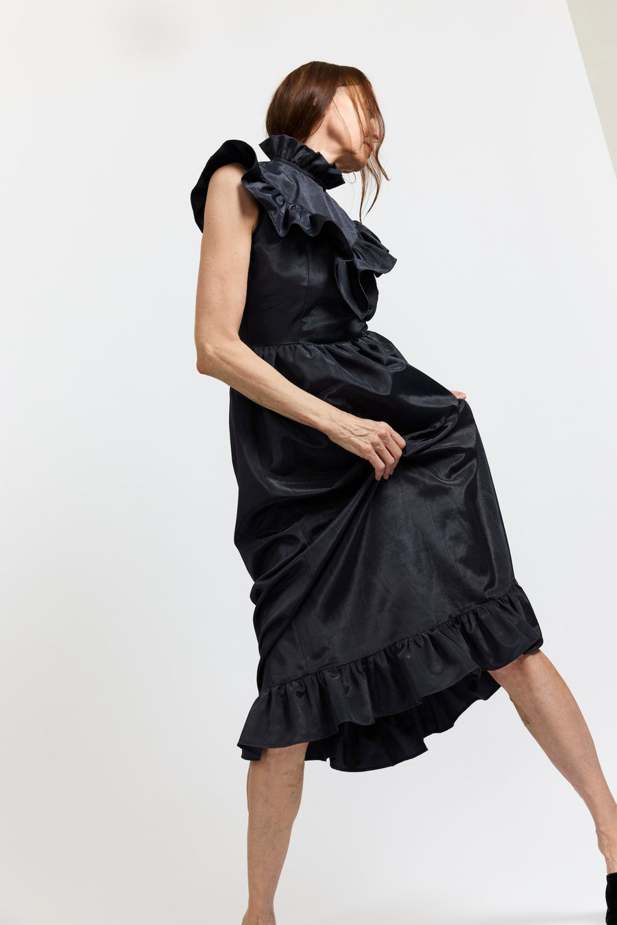 BATSHEVA - Caroline Dress in Black Moire
