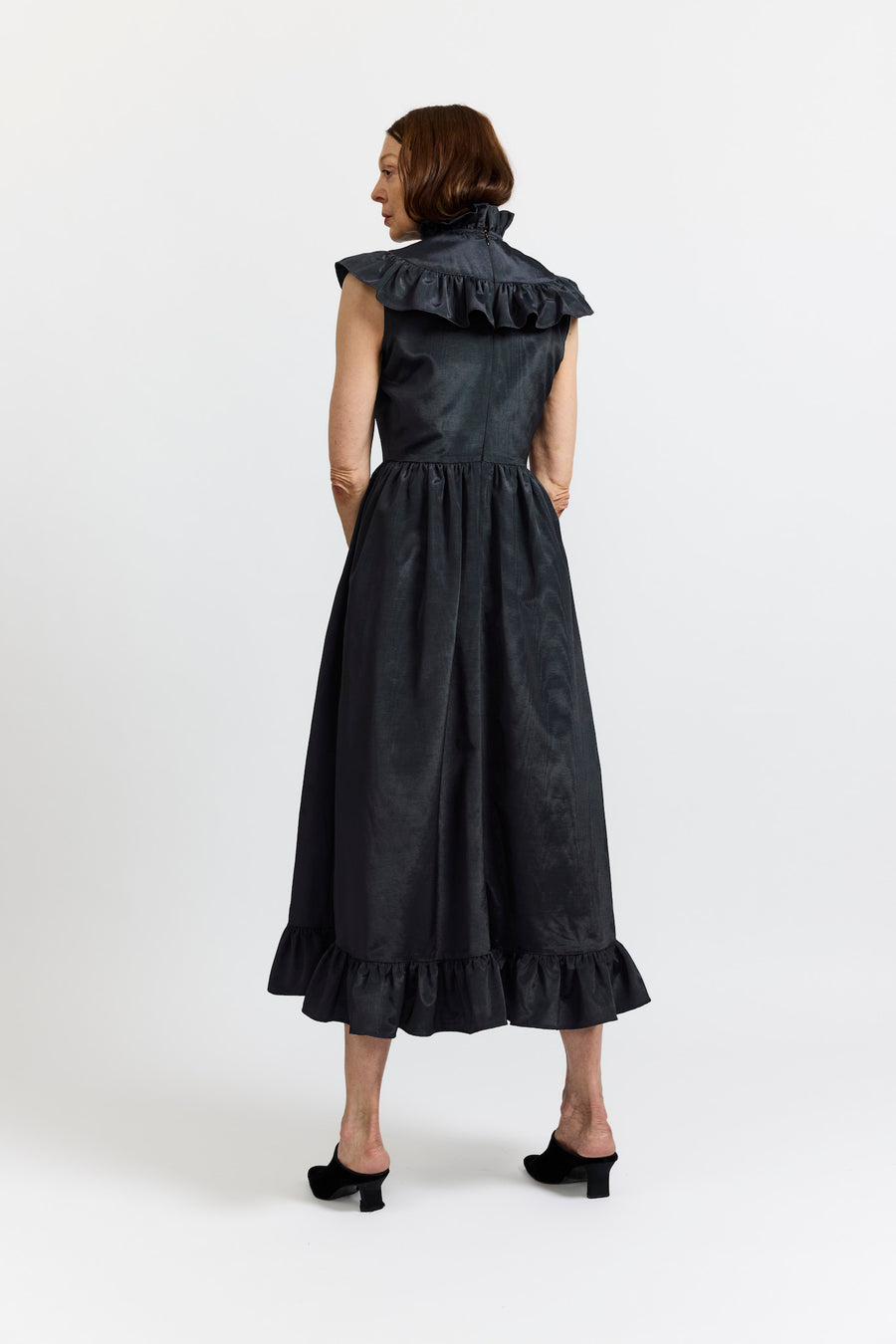 BATSHEVA - Caroline Dress in Black Moire