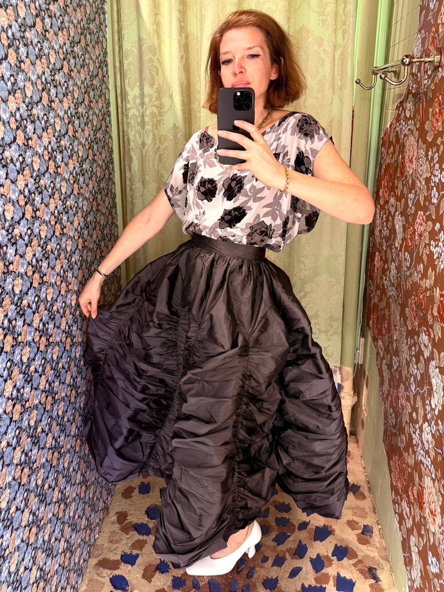 Anja Skirt in Slate Taffeta