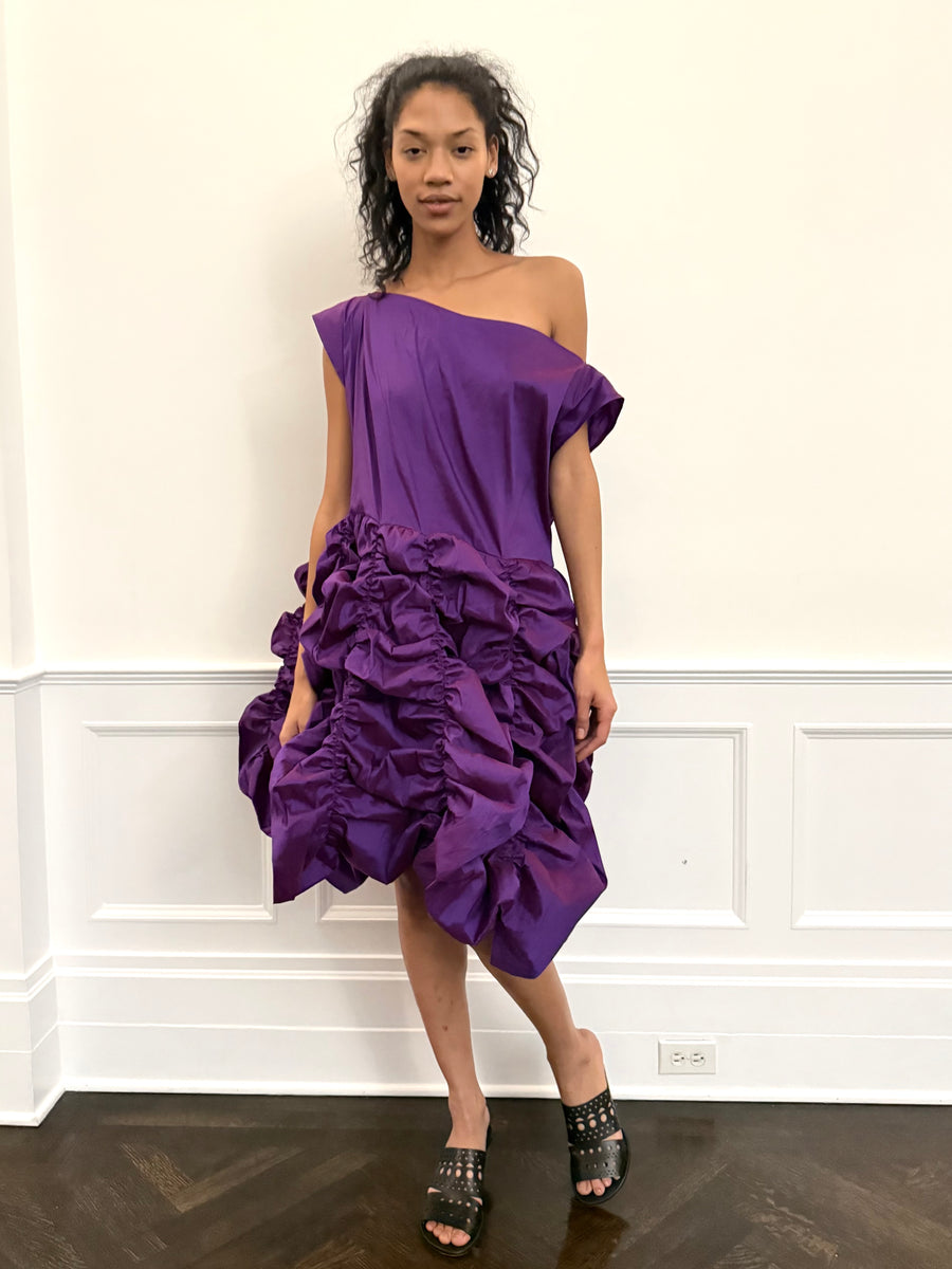 Lily Dress in Grape Taffeta