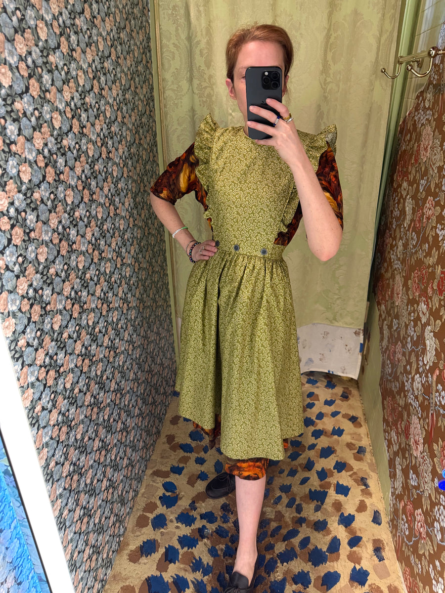 green apron dress Tina Holly Couture TW325 Emerald Green Apron Neckline and A Lace-Up Back With A-line Formal Dress Emerald Green / 14 AUS main image 1