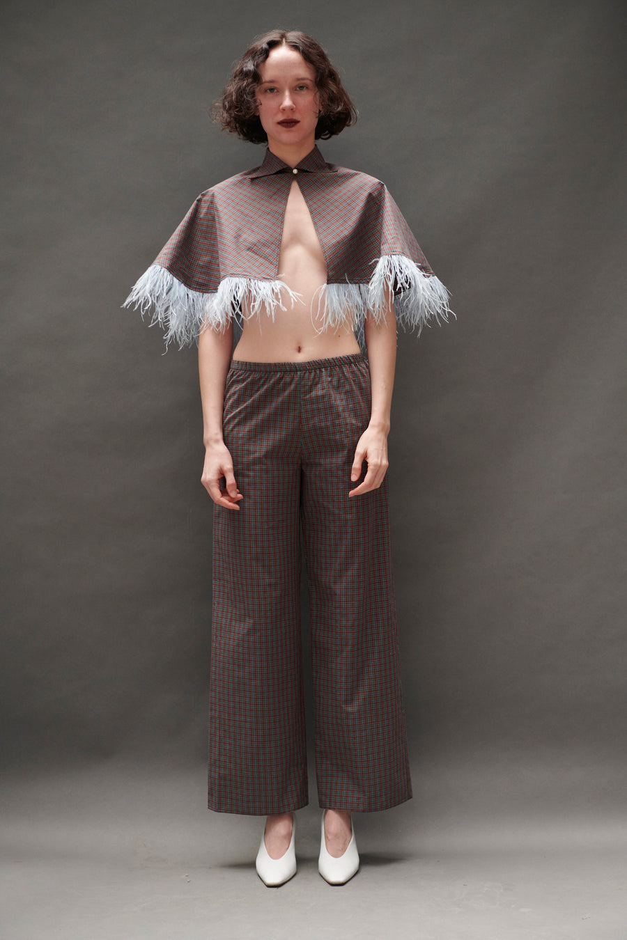 Synergy Cape in Burgundy Tartan