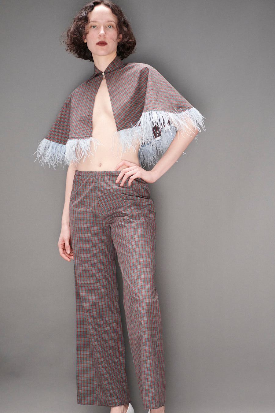 Synergy Cape in Burgundy Tartan