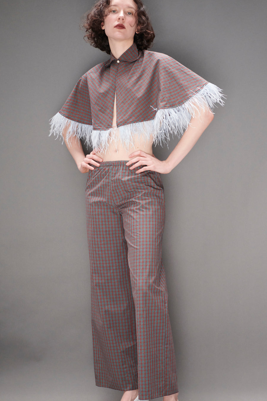 Synergy Cape in Burgundy Tartan