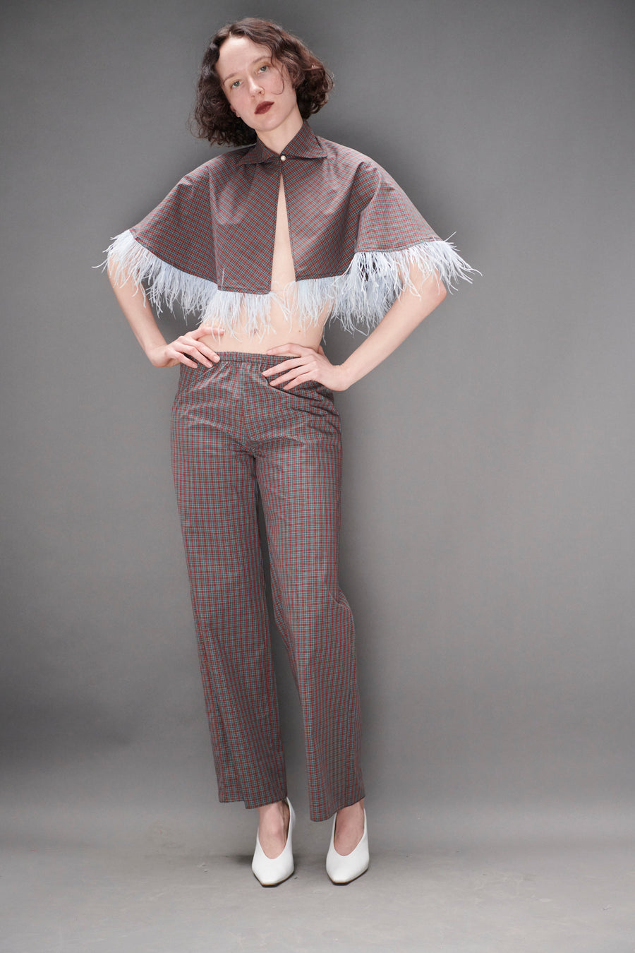 Synergy Cape in Burgundy Tartan