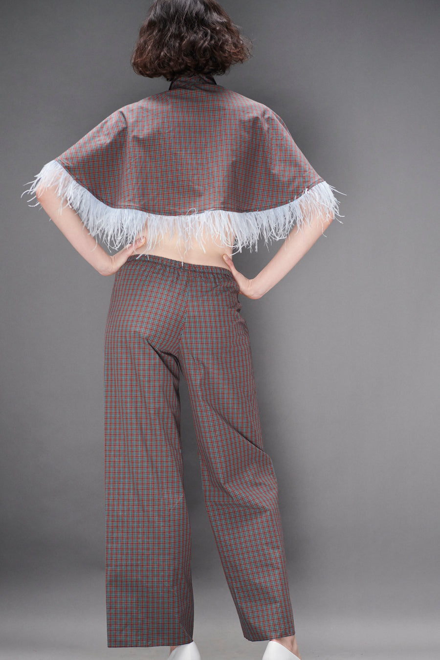 Synergy Cape in Burgundy Tartan