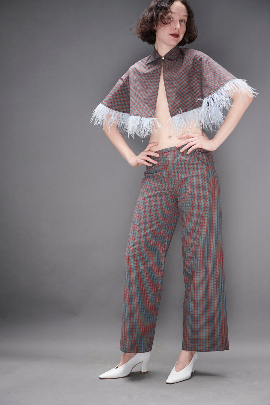 Synergy Cape in Burgundy Tartan