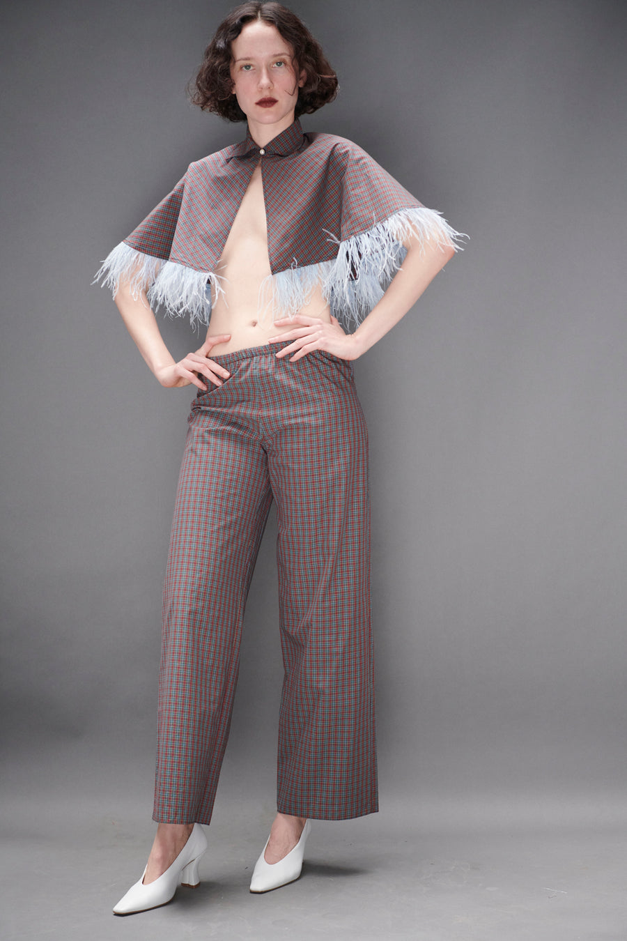 Synergy Cape in Burgundy Tartan