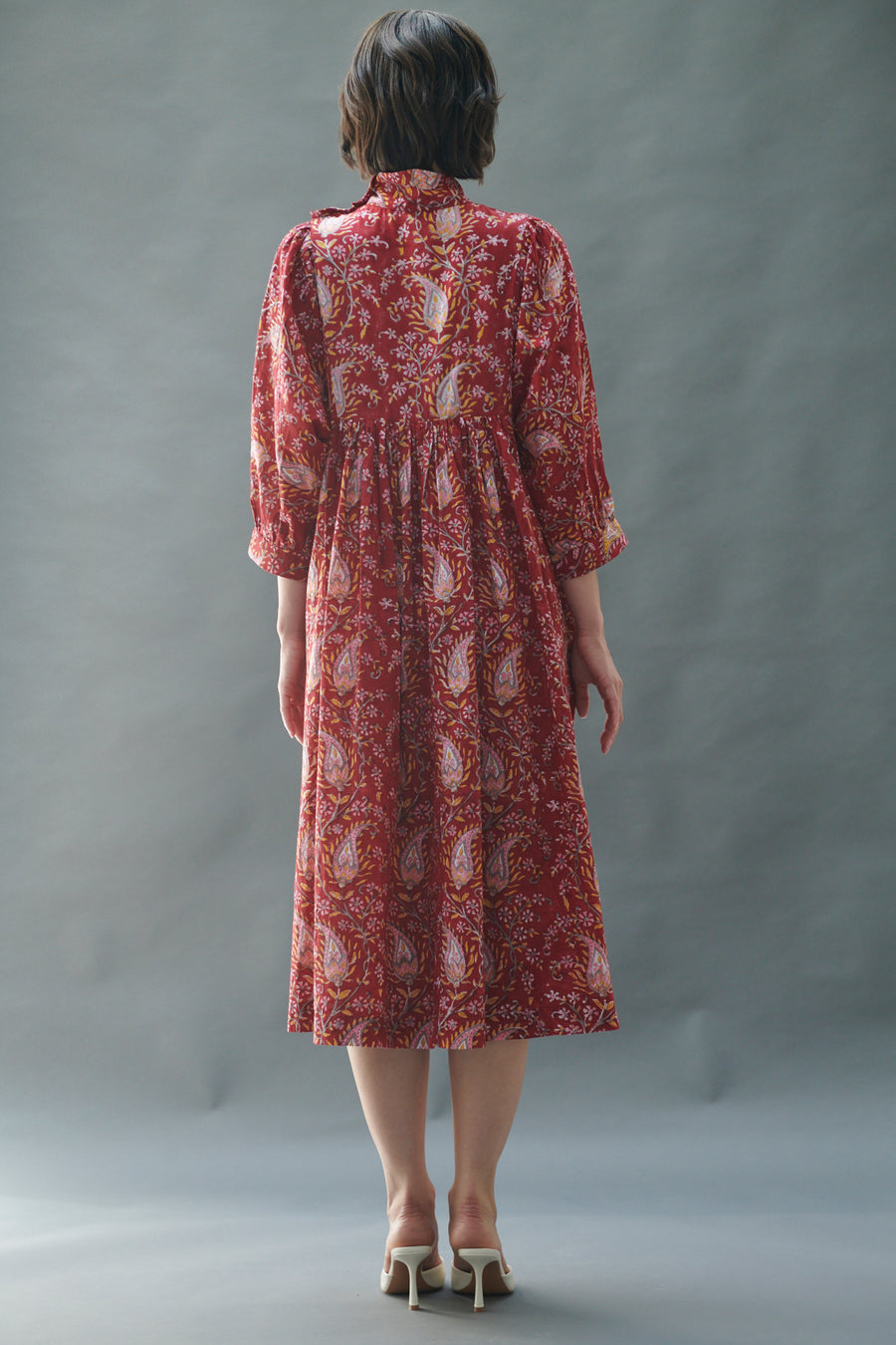 Snap Smock Dress in Bordeaux Paisley – BATSHEVA