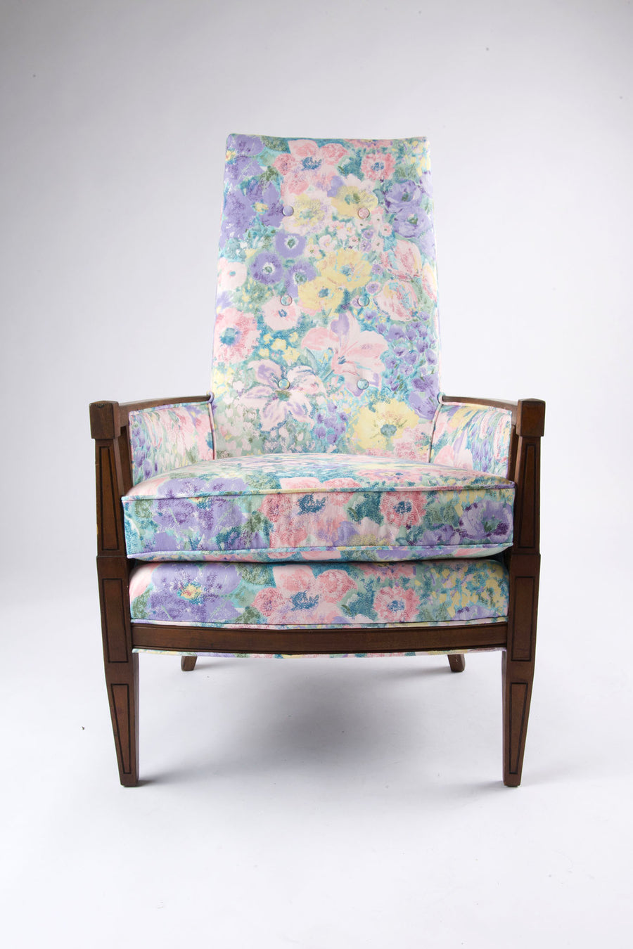 BATSHEVA - Armchair in Vintage Pastel Floral Fabric