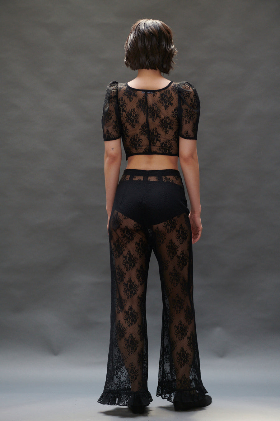 Ruffle Pant in Black Lace – BATSHEVA