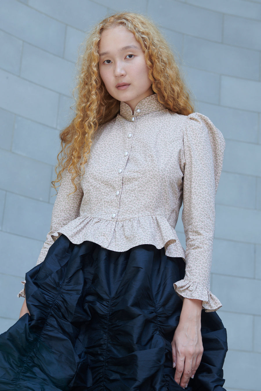 Grace Blouse in Deadstock Beige Floral – BATSHEVA