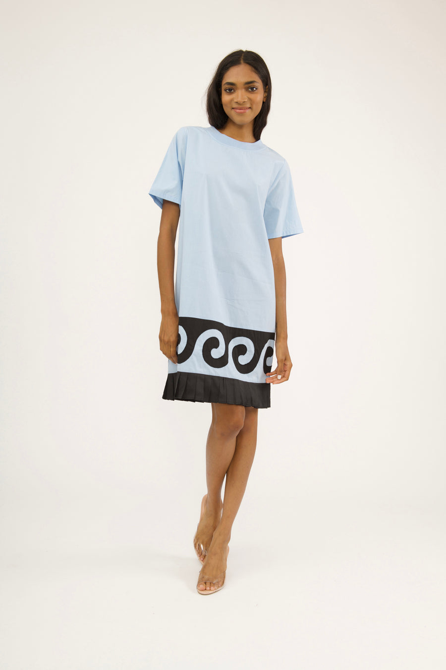 Sample Sale Dress in Powder Blue Cotton