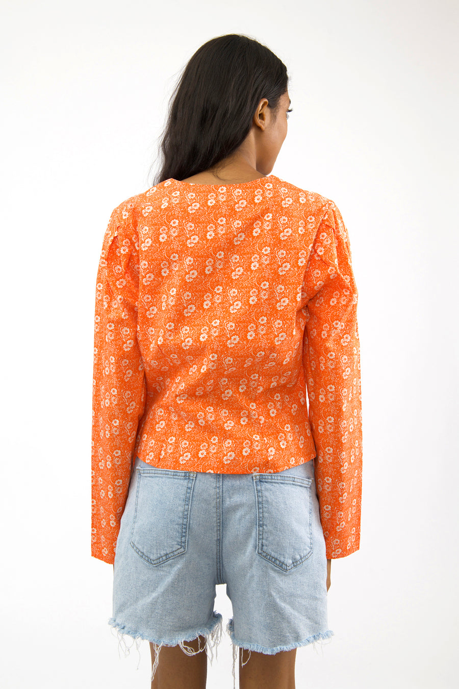 Sample Sale Top in Orange Manafon