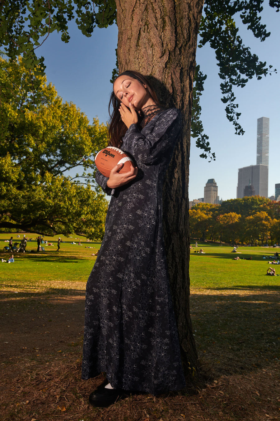 Mary Jane Dress in Mulberry Voile Floral Stripe