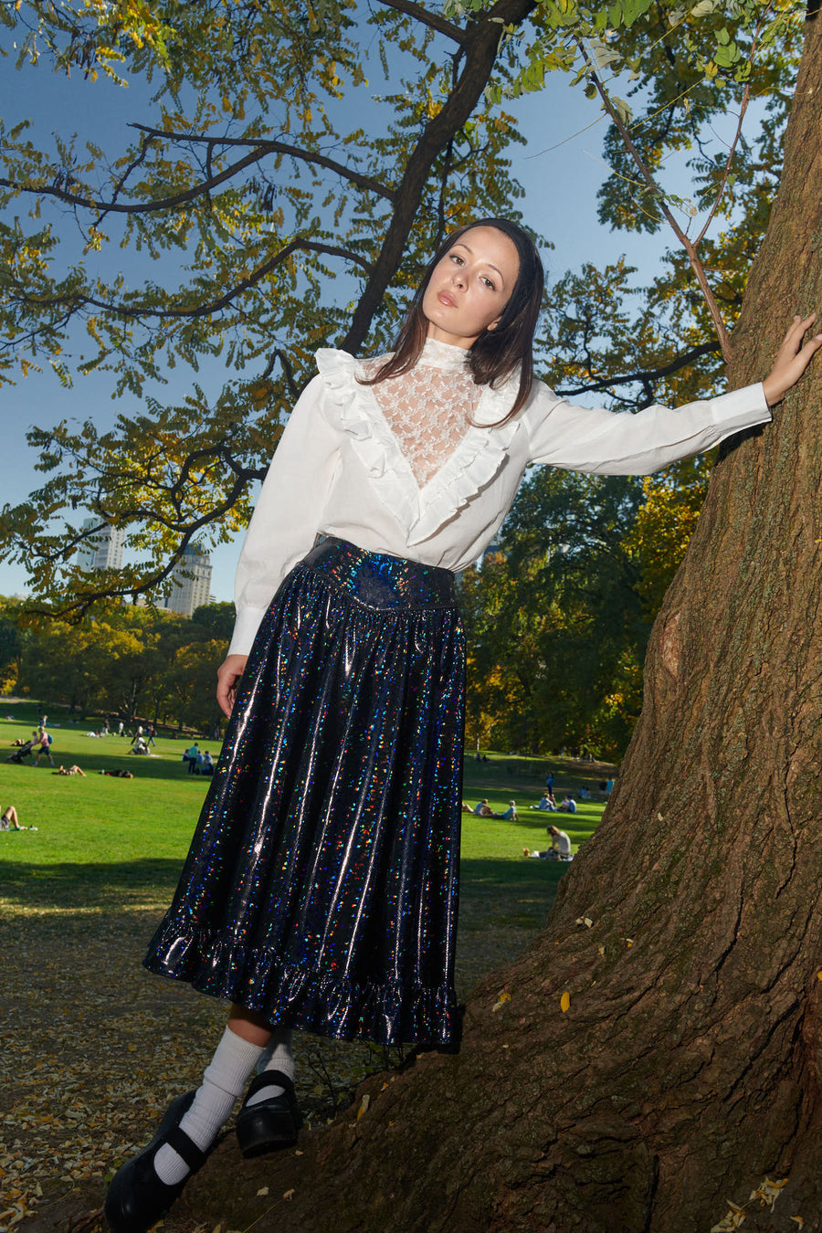 Ruffle Skirt in Galaxy Stretch