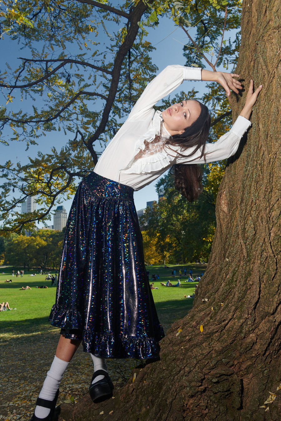 Ruffle Skirt in Galaxy Stretch