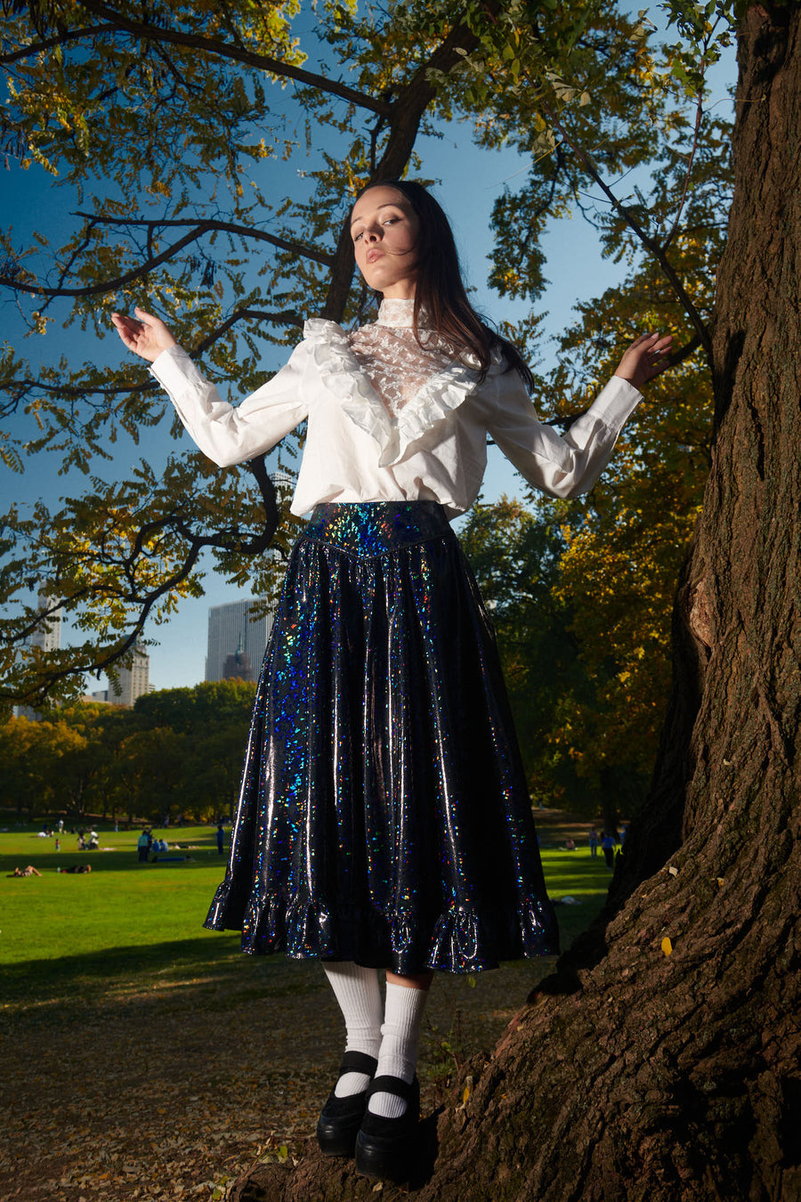 Ruffle Skirt in Galaxy Stretch