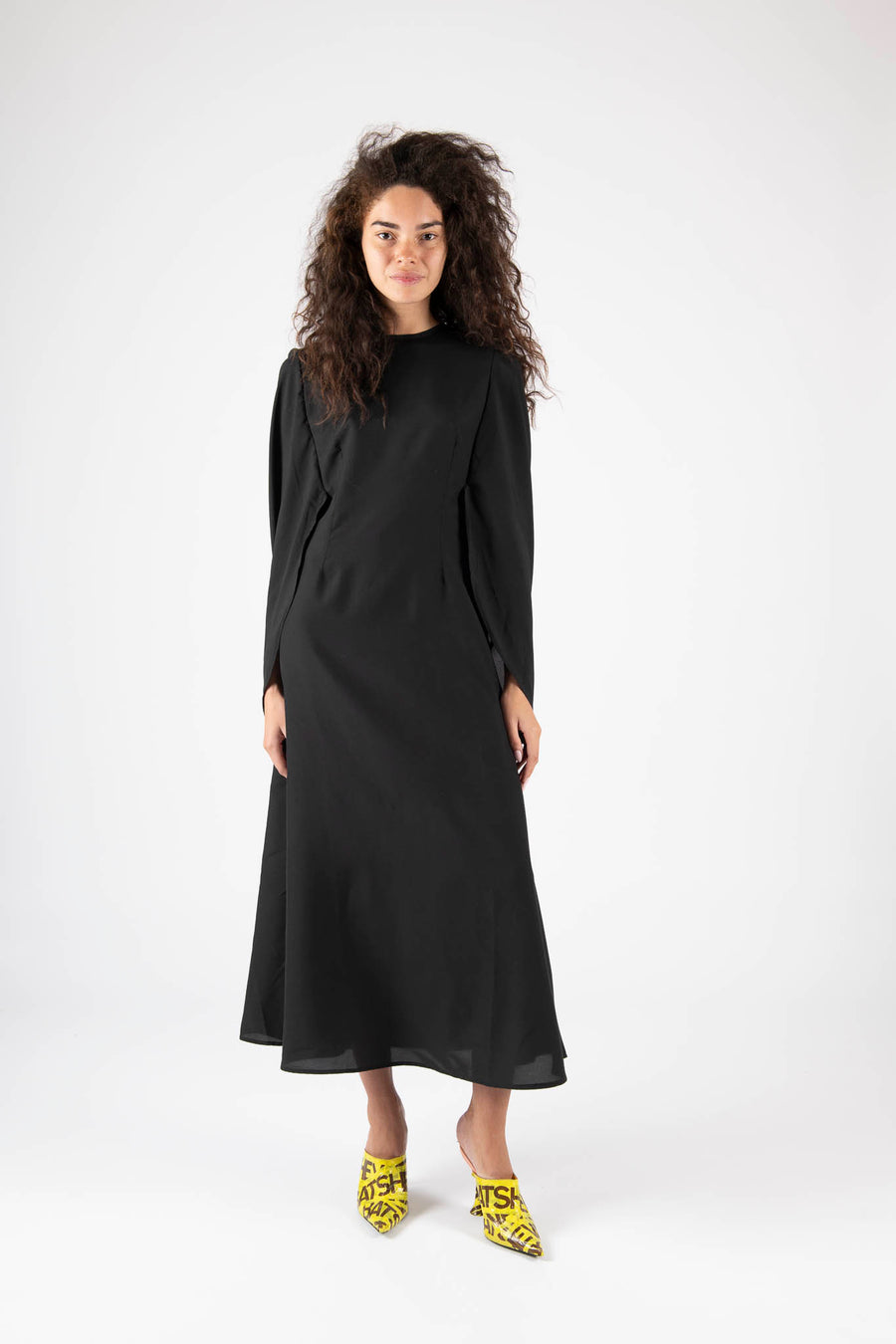 Sample Sale Draped Gown in Black