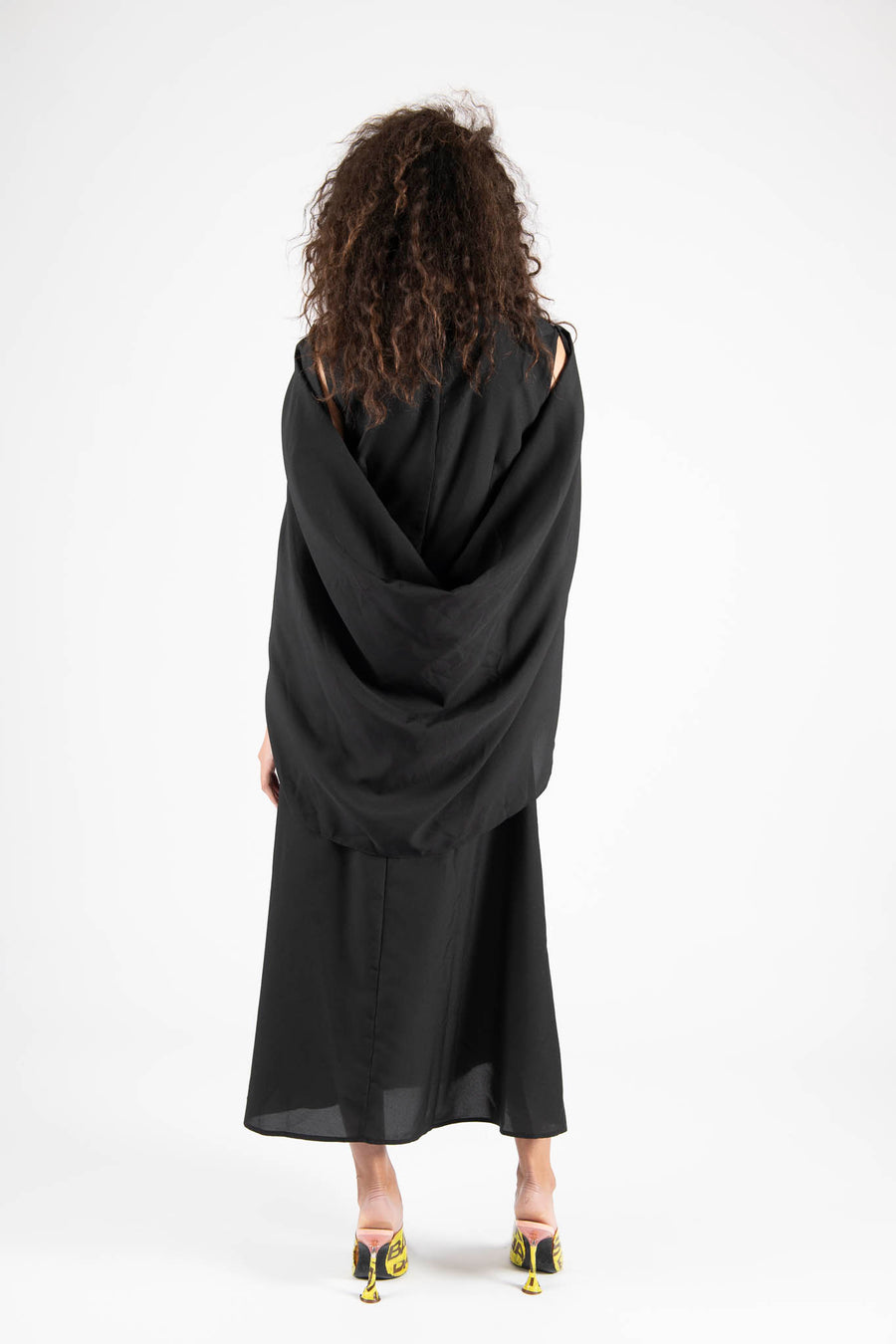 Sample Sale Draped Gown in Black