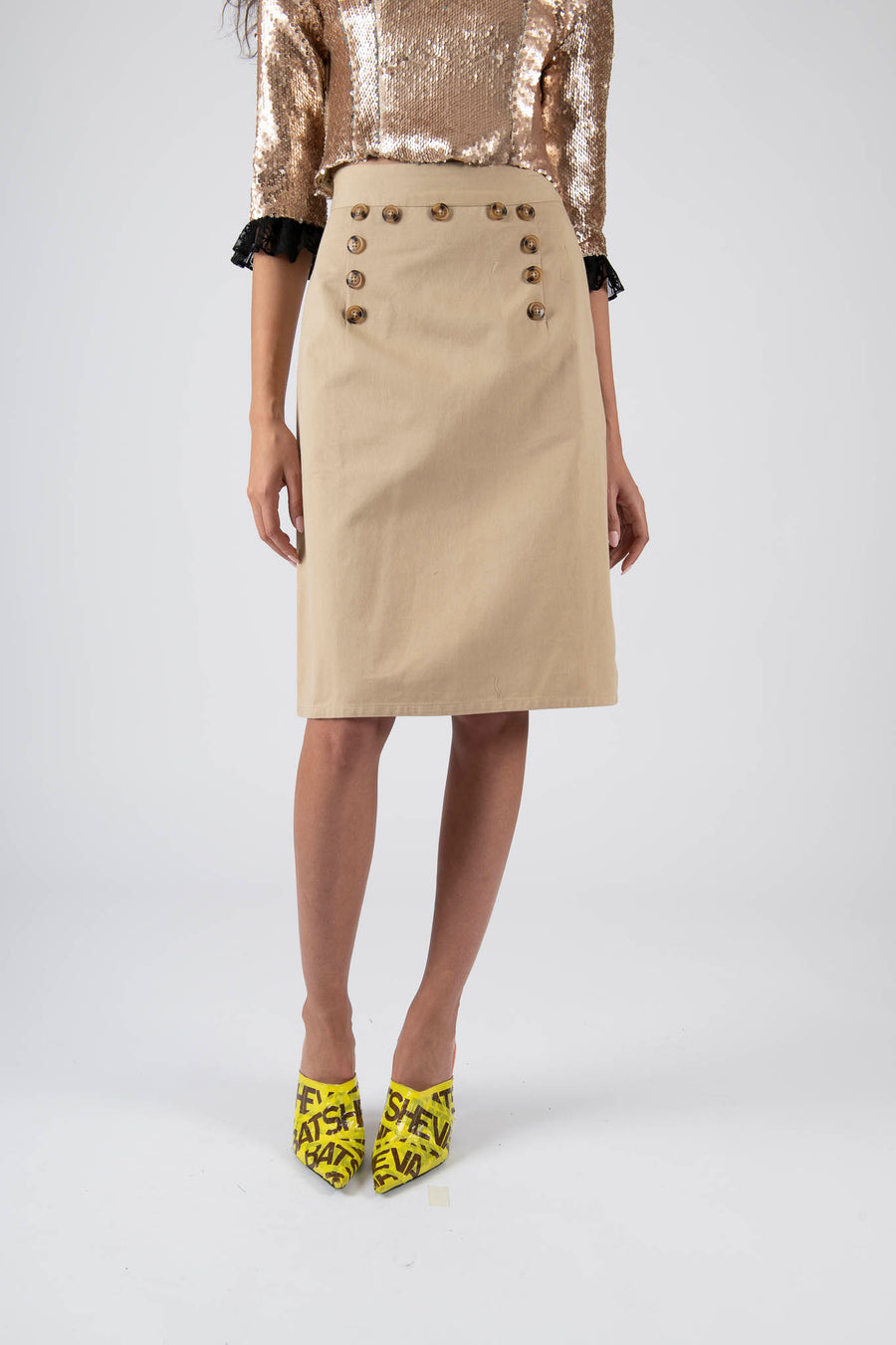 Sample Sale Sailor Skirt in Khaki Twill