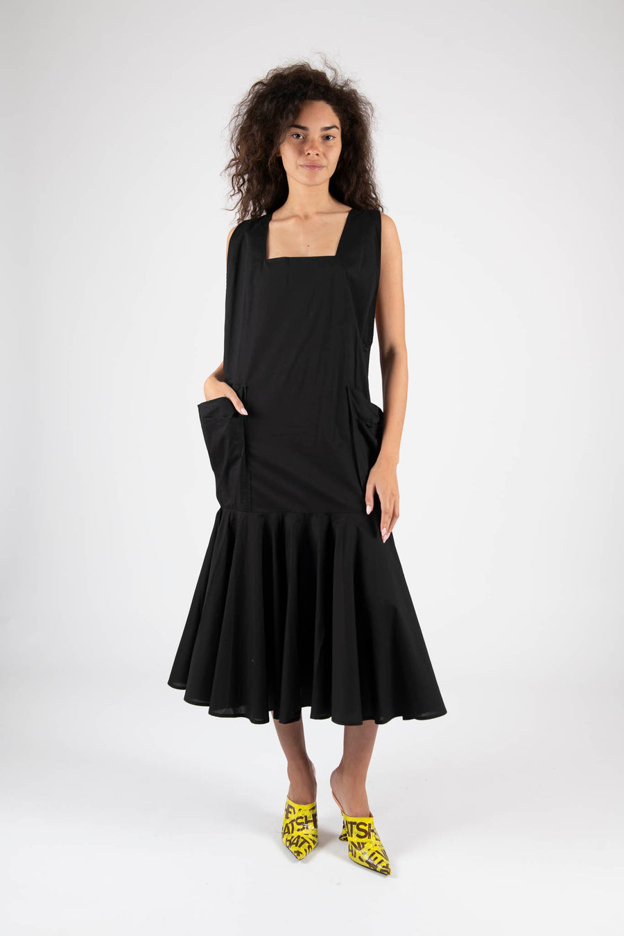 Sample Sale Meredith Dress in Black Cotton