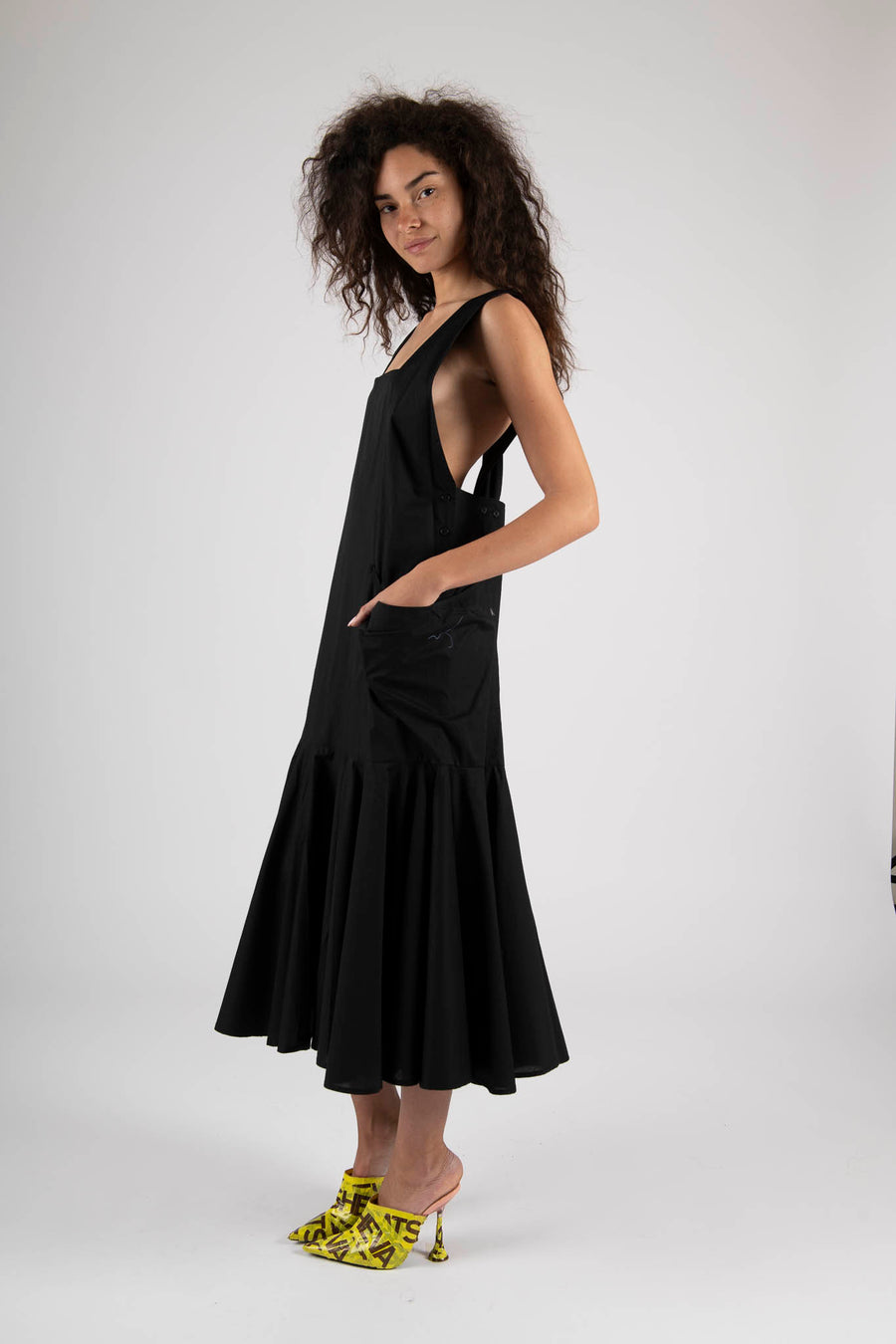 Sample Sale Meredith Dress in Black Cotton