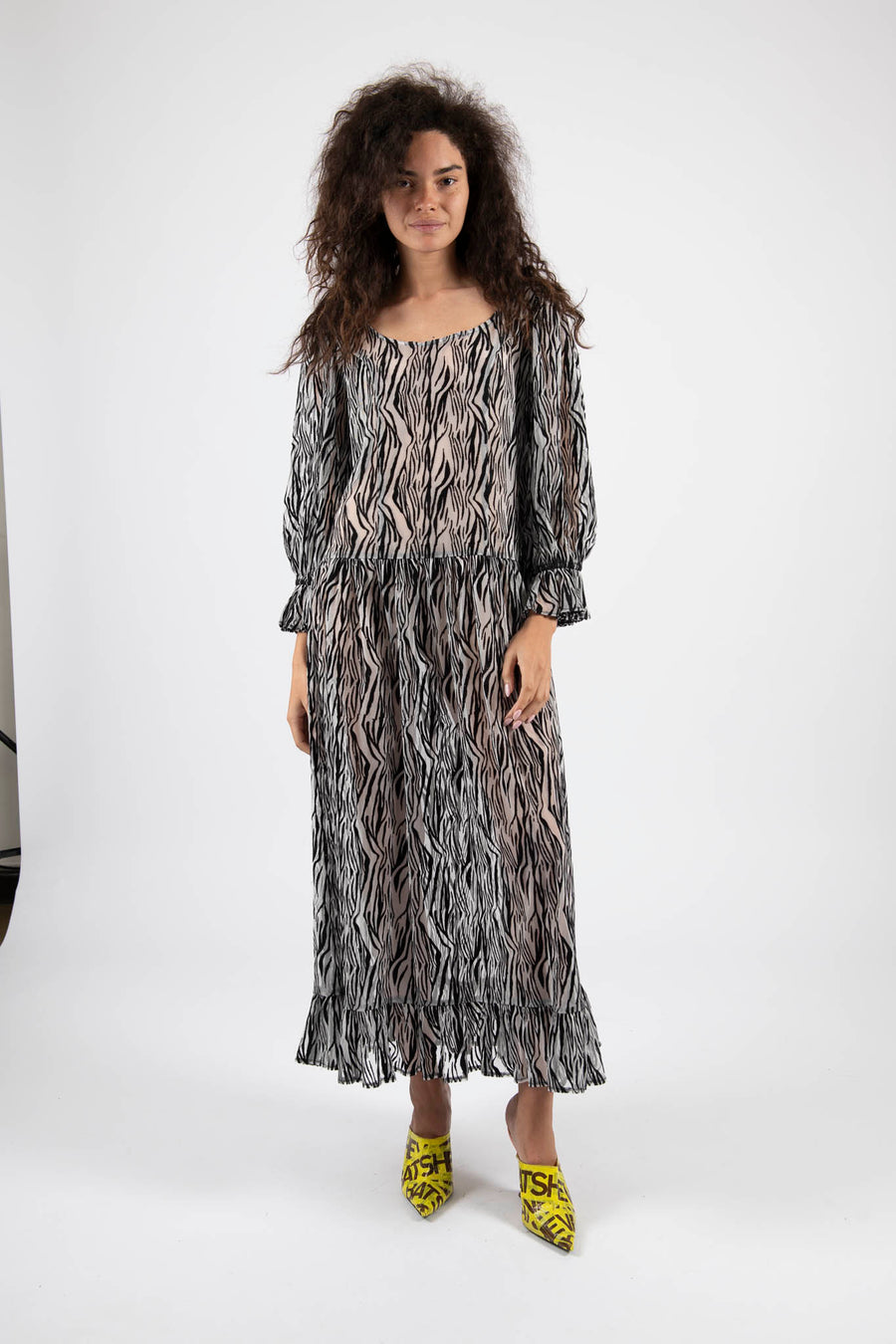 Sample Sale Maxi Dress in Zebra Tulle