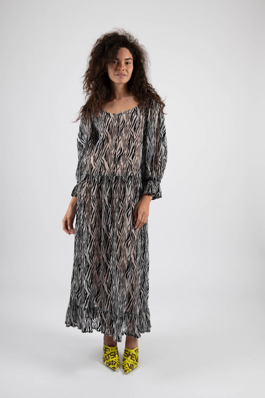 Sample Sale Maxi Dress in Zebra Tulle