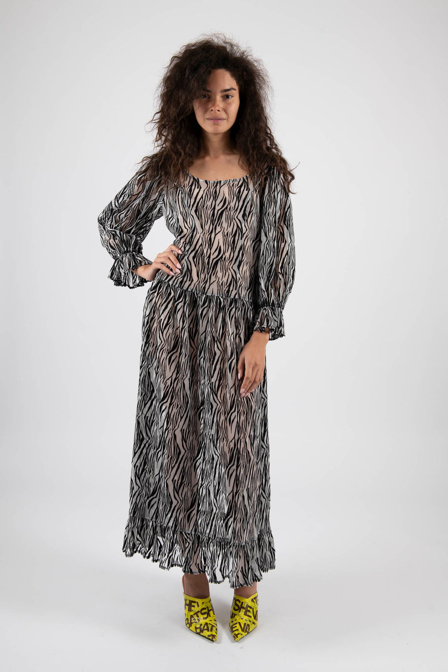 Sample Sale Maxi Dress in Zebra Tulle