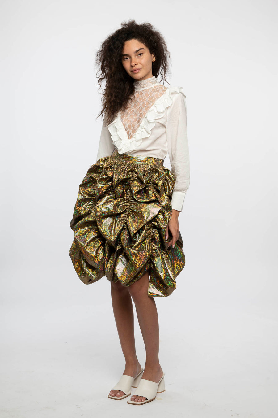 Anja Skirt in Gold Lamé