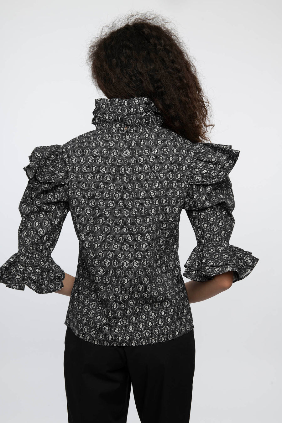 Antoinette Blouse in Floral Dot