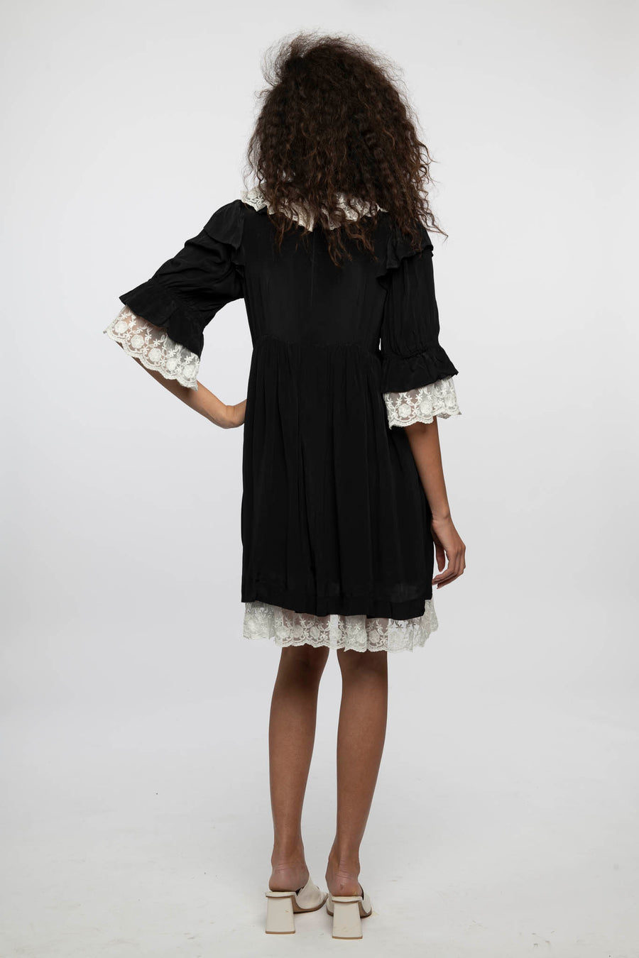 Chamomile Dress in Black Voile