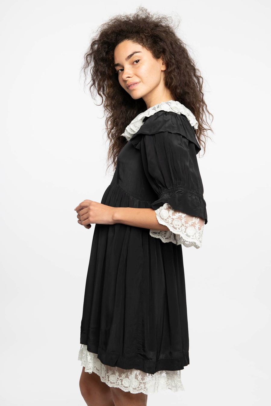 Chamomile Dress in Black Voile