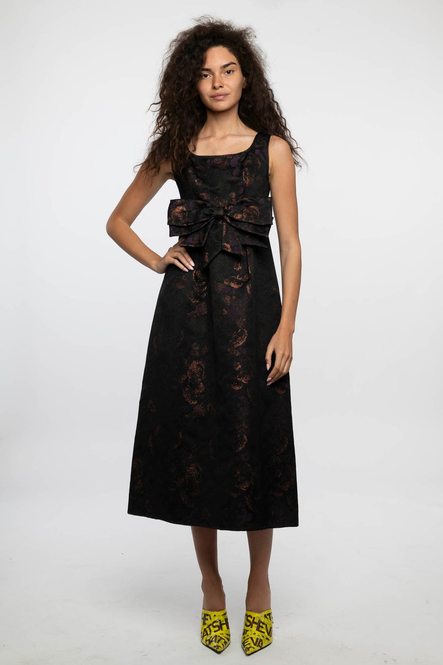 Sample Sale Bow Dress in Enchantress Jacquard