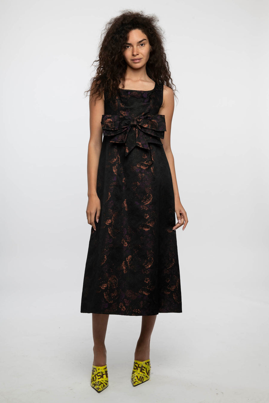 Sample Sale Bow Dress in Enchantress Jacquard