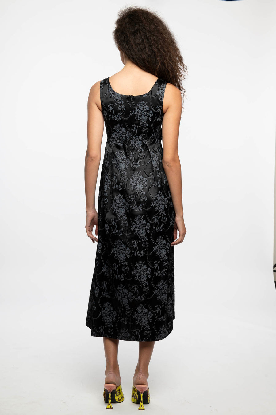 Sample Sale Bow Dress in Vintage Black Taffeta