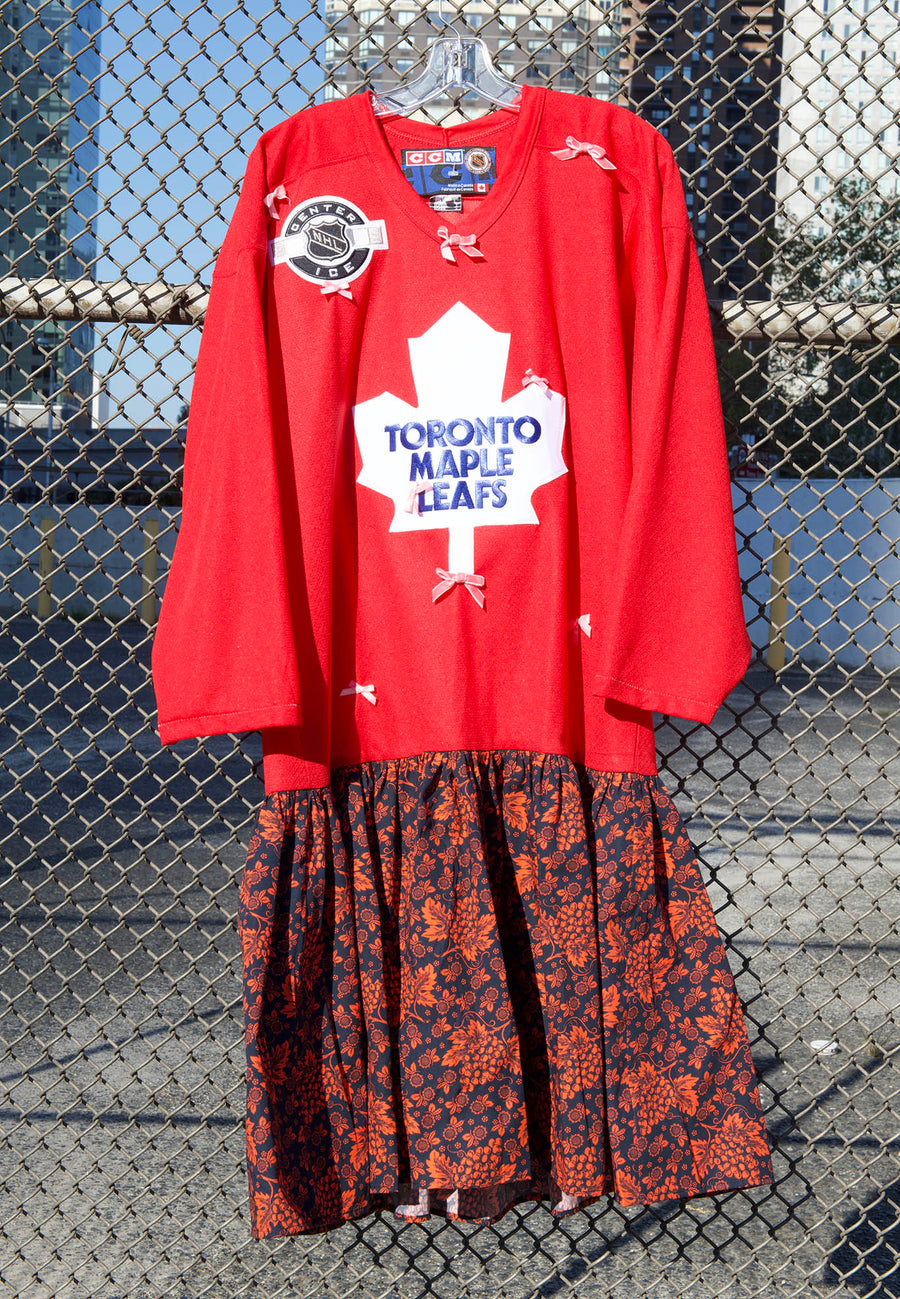 BATSHEVA - One-of-a-Kind Vintage Red Toronto Maple Leafs Jersey Dress