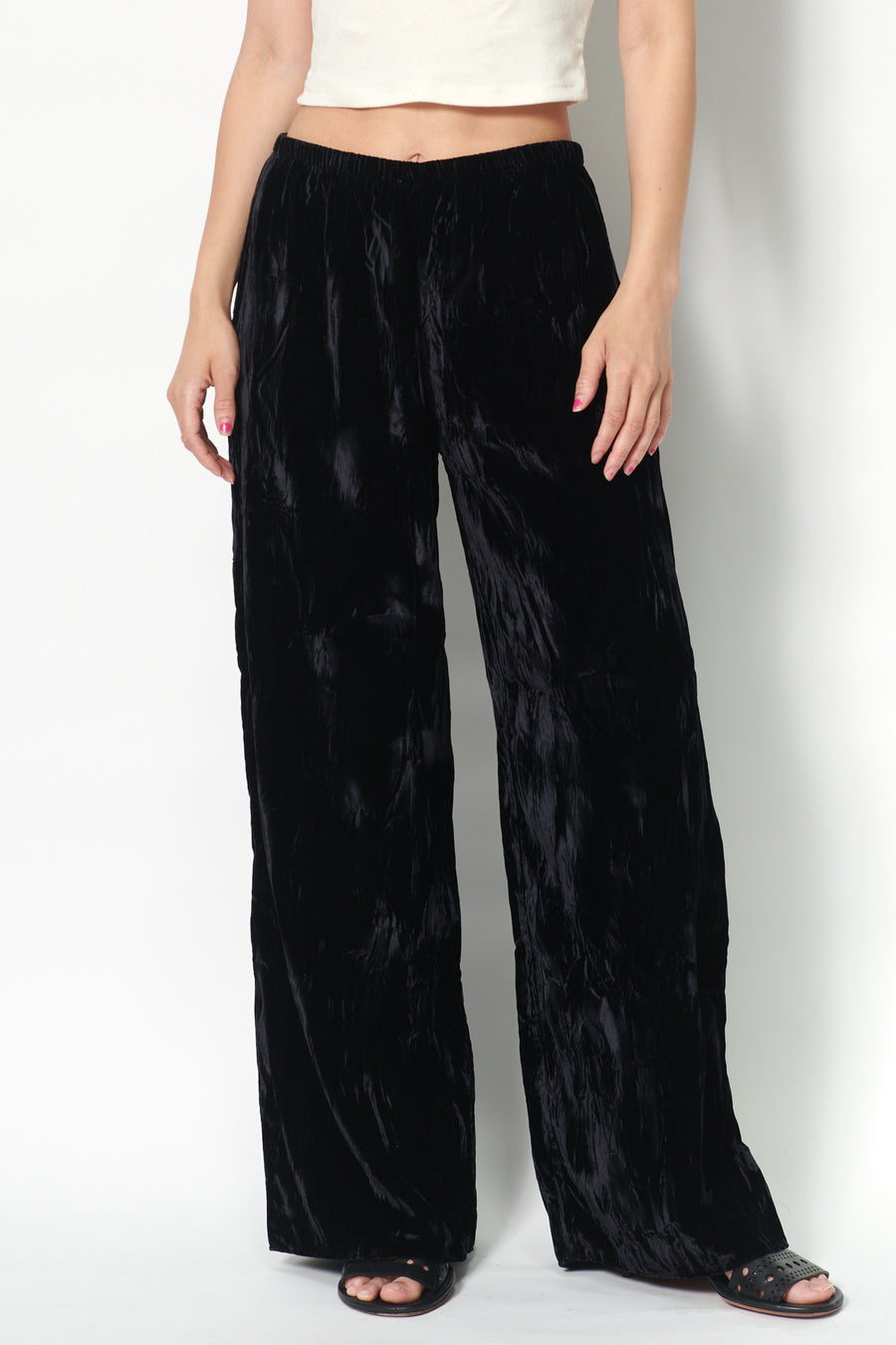 Erin Pant in Black Crushed Velvet