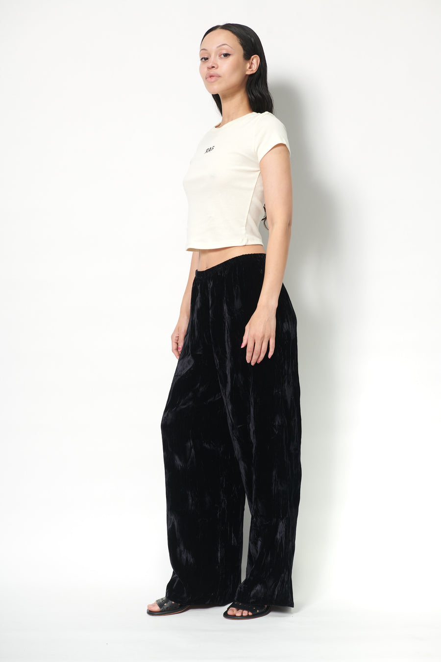 Erin Pant in Black Crushed Velvet
