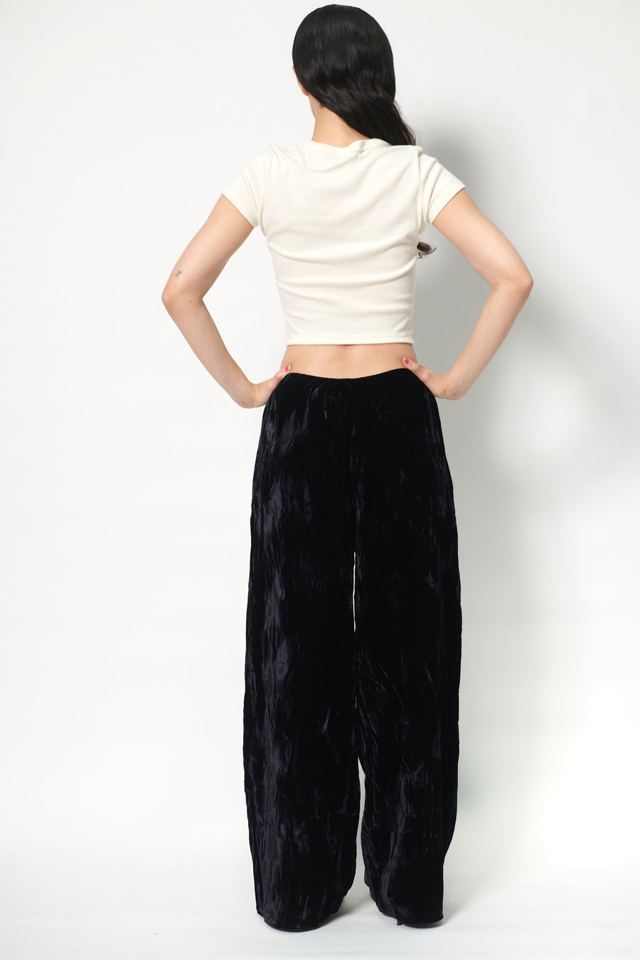 Erin Pant in Black Crushed Velvet