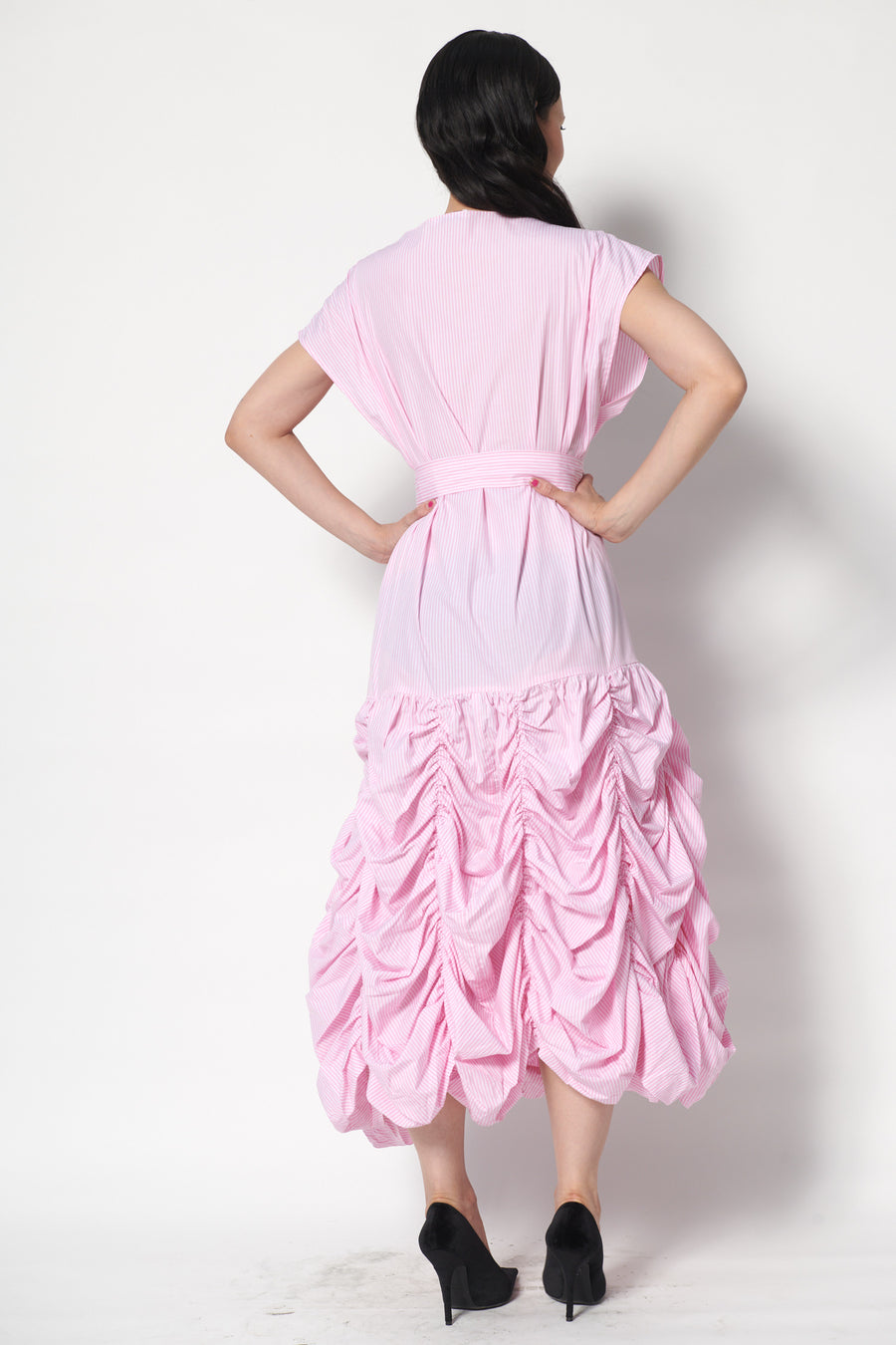 Pink Striped Ruffle Dress Lauren Conrad Dress Womens Plus Size 2X