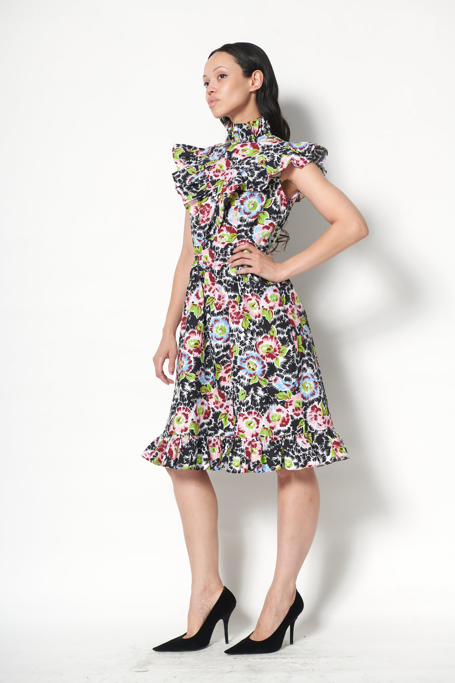Caroline Dress in Flower Riot