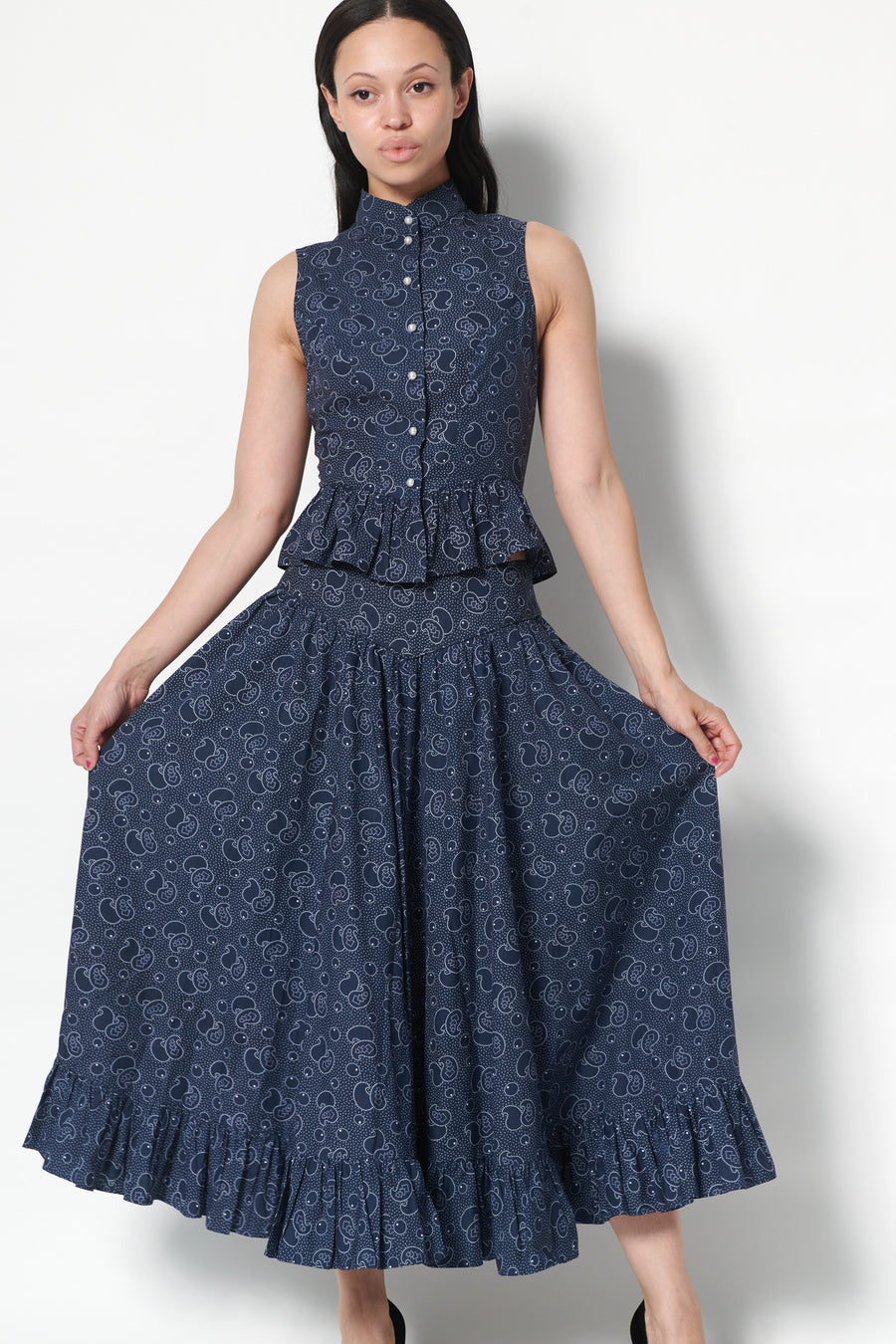 Gia Blouse in Midnight Paisley