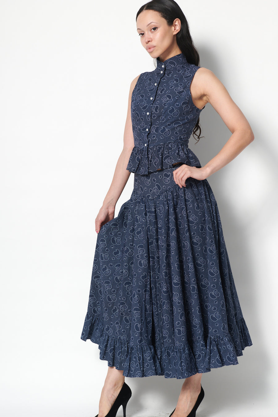 Gia Blouse in Midnight Paisley