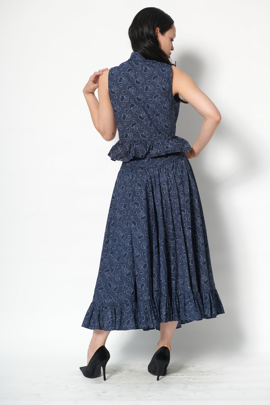 Gia Blouse in Midnight Paisley