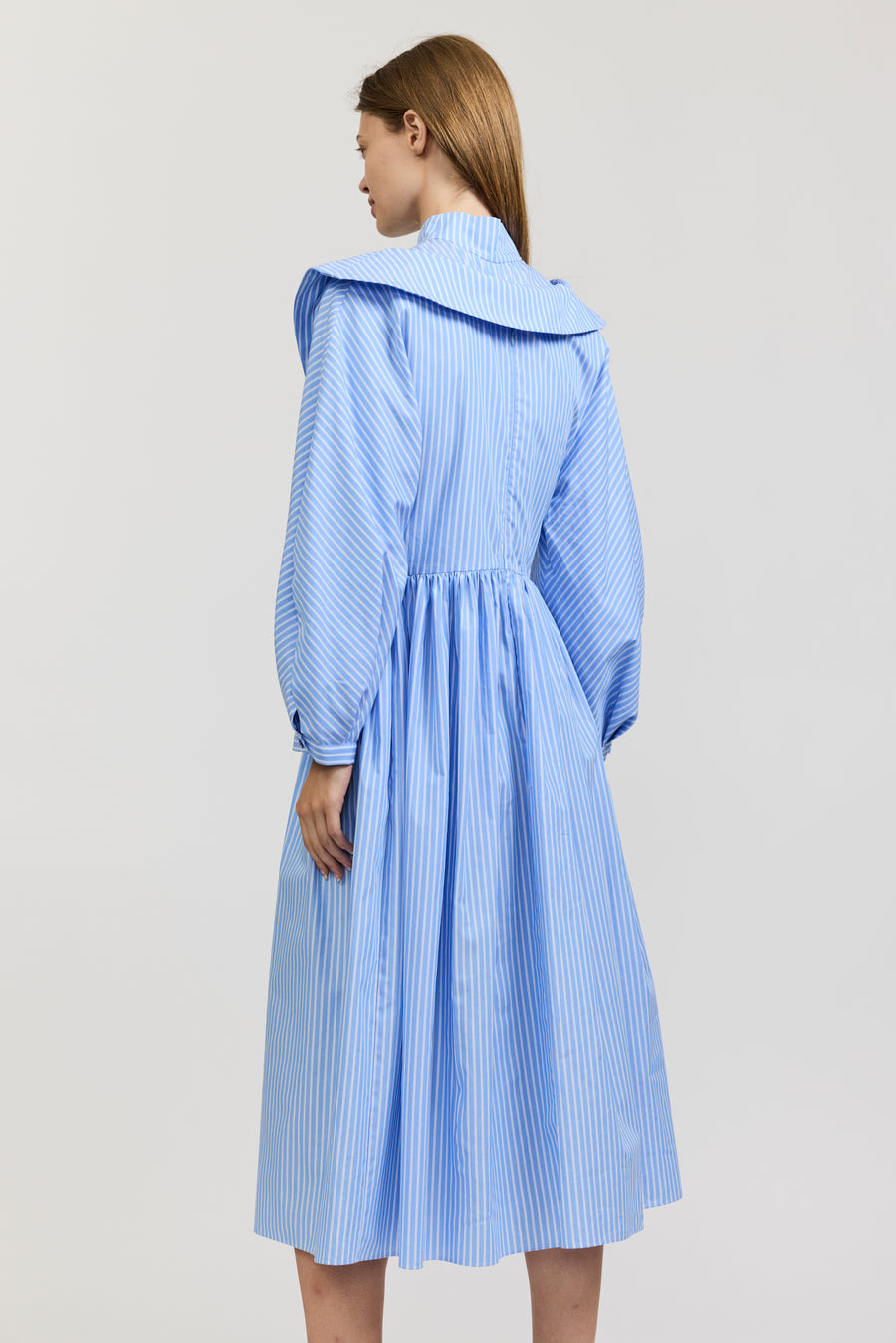 Elsa Dress in Blue Stripe